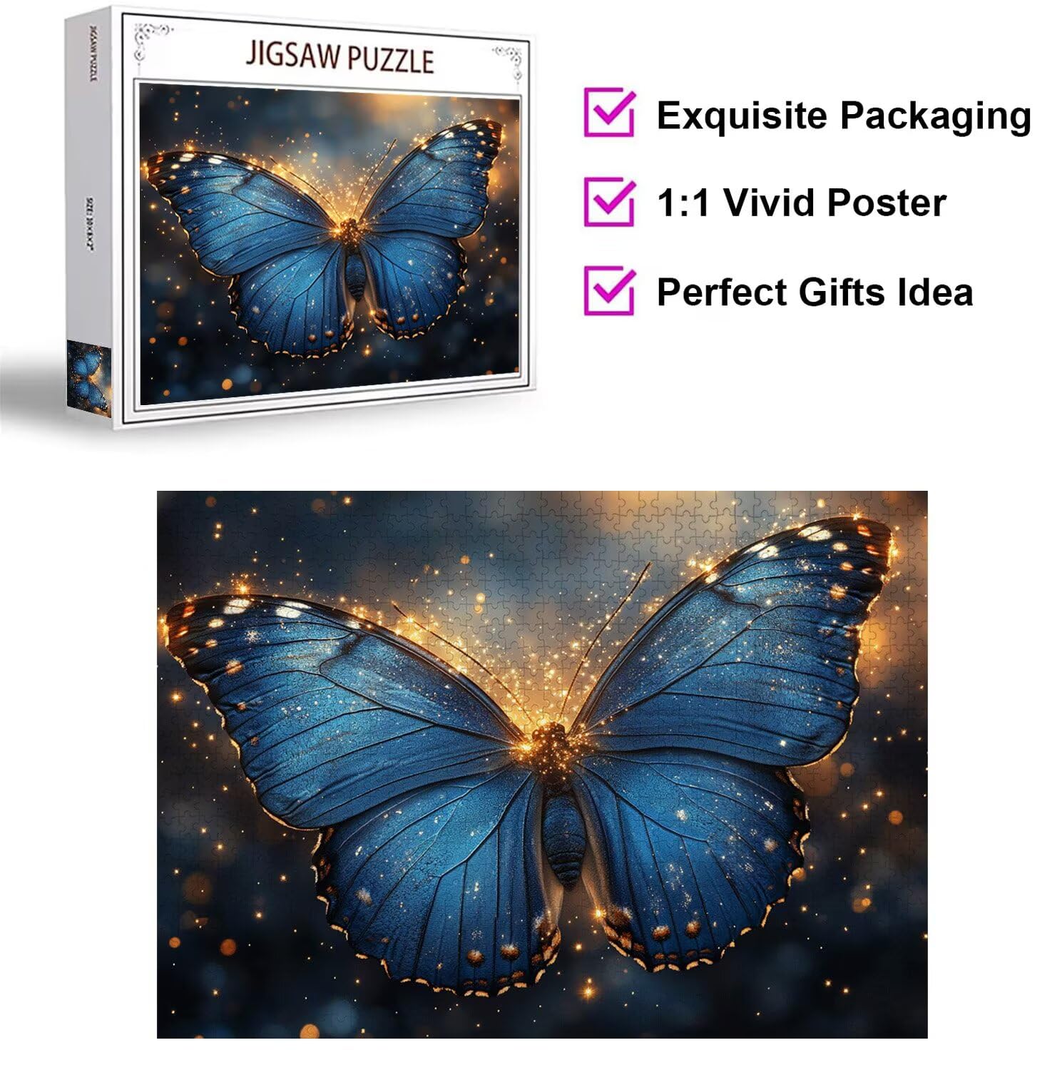 Puzzles 1500 Piezas, Puzzle Madera Mariposas sueño, n-245