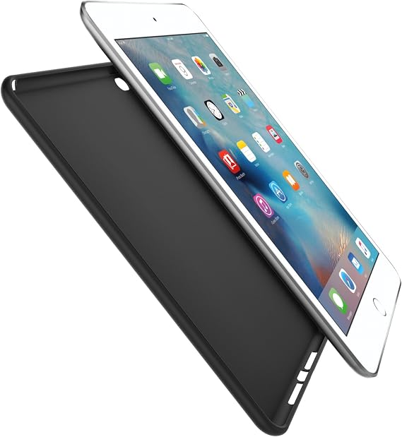 Case for iPad Mini 4, Slim Design Matte TPU Rubber Soft Skin Silicone Protective Case Cover for Apple iPad Mini 4 (2015 Edition) 7.9 Inch Tablet iPad Models: A1538/A1550,Black