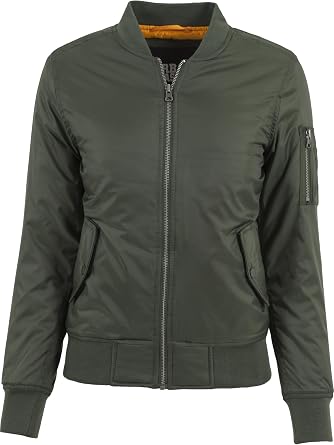 جاكيت Urban Classics للسيدات Basic Bomber باللون الأخضر مقاس XS X-Small