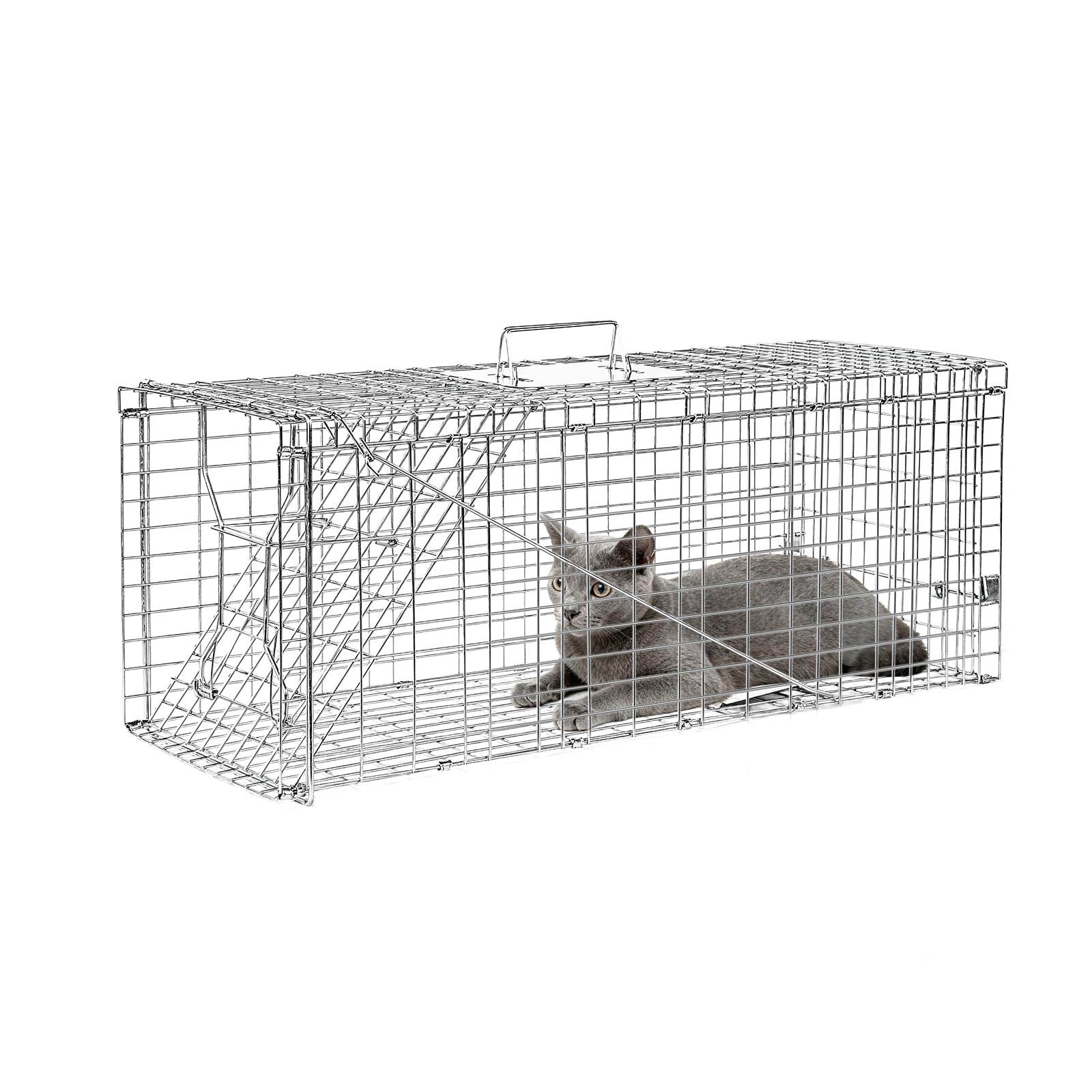 32" Live Animal Traps,Humane Animal Trap for Stray Cats up to 15 Pounds, Raccoons, Squirrel,Rabbit