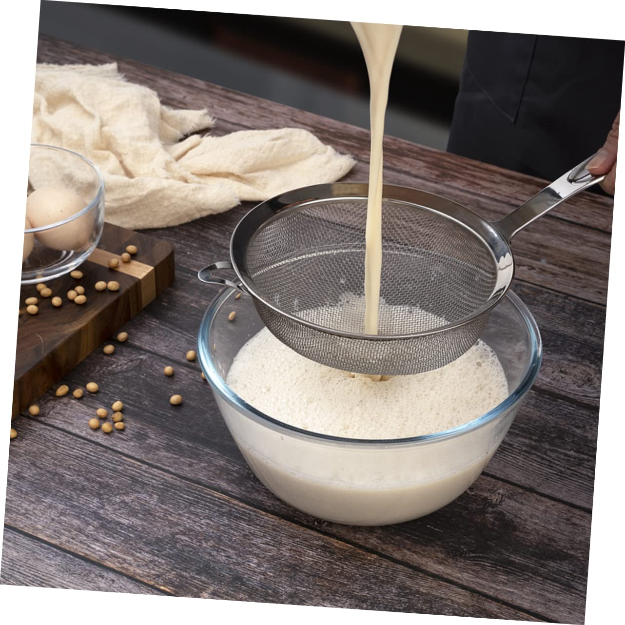 5-teiliges Mehlsieb-Set aus Edelstahl mit feiner Masche – perfekt zum Backen, Filtern von Gesichtspuder und Sieben von Zutaten – unverzichtbar in der Küche für Hobbybäcker und Kochbegeisterte.