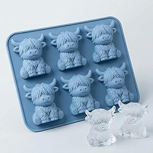 3D Highland Cow Silicone Ice Mold, Food Grade Creative Ice Cube Tray for Whiskey, Home Party & Cocktails,1 PCS