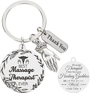 Thrist Christmas Massage Therapist Gifts Keychain Best Massage Therapist Ever Healing Key Chain Gifts for Nurses Nursing Gift Work Accessories Essentials