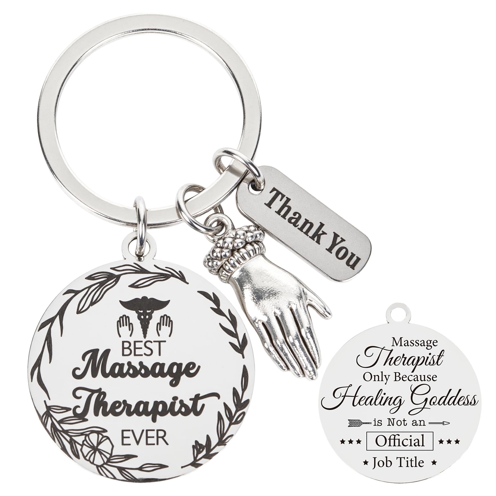 Thrist Birthday Massage Therapist Gifts Keychain Best Massage Therapist Ever Healing Key Chain Gifts for Nurses Nursing Mothers Day Gift Work Accessories Essentials