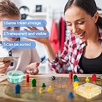 Vista 4 de Taiyin 32 Pcs Clear Game Tokens Storage Containers Clear Plastic Beads Storage Containers Mixed Sizes Boxes for Game Components, Empty Organizer Box