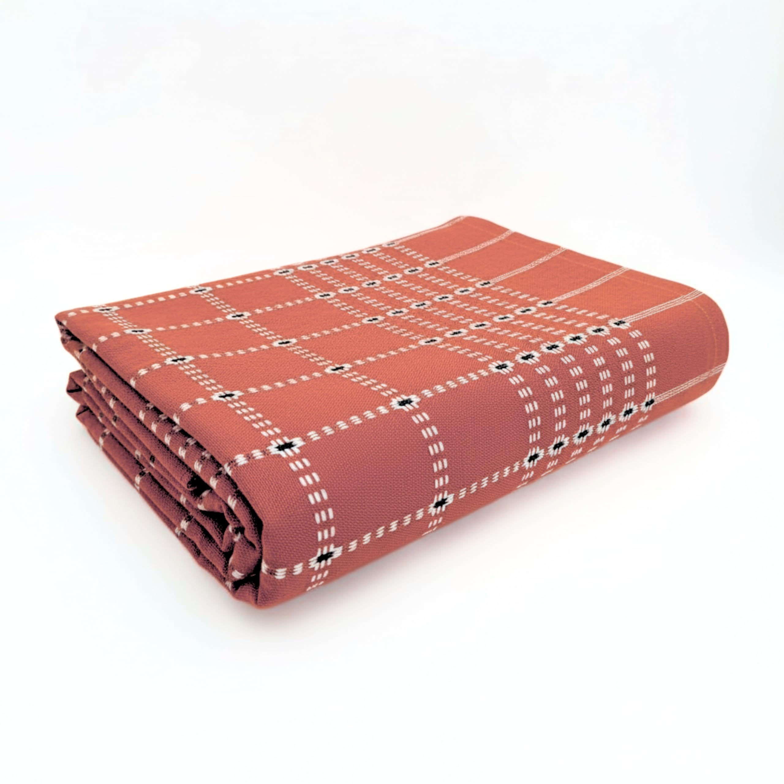 VELIRSON 100% Pure Cotton Checkered Blanket Single Bed Size 60x90 Inch - Terracotta Kavi | 300 TC Solapur Chaddar Blankets | Cotton Blankets for All Seasons Daily use | Pack of 1 (Terracotta KAVI)-picture-20