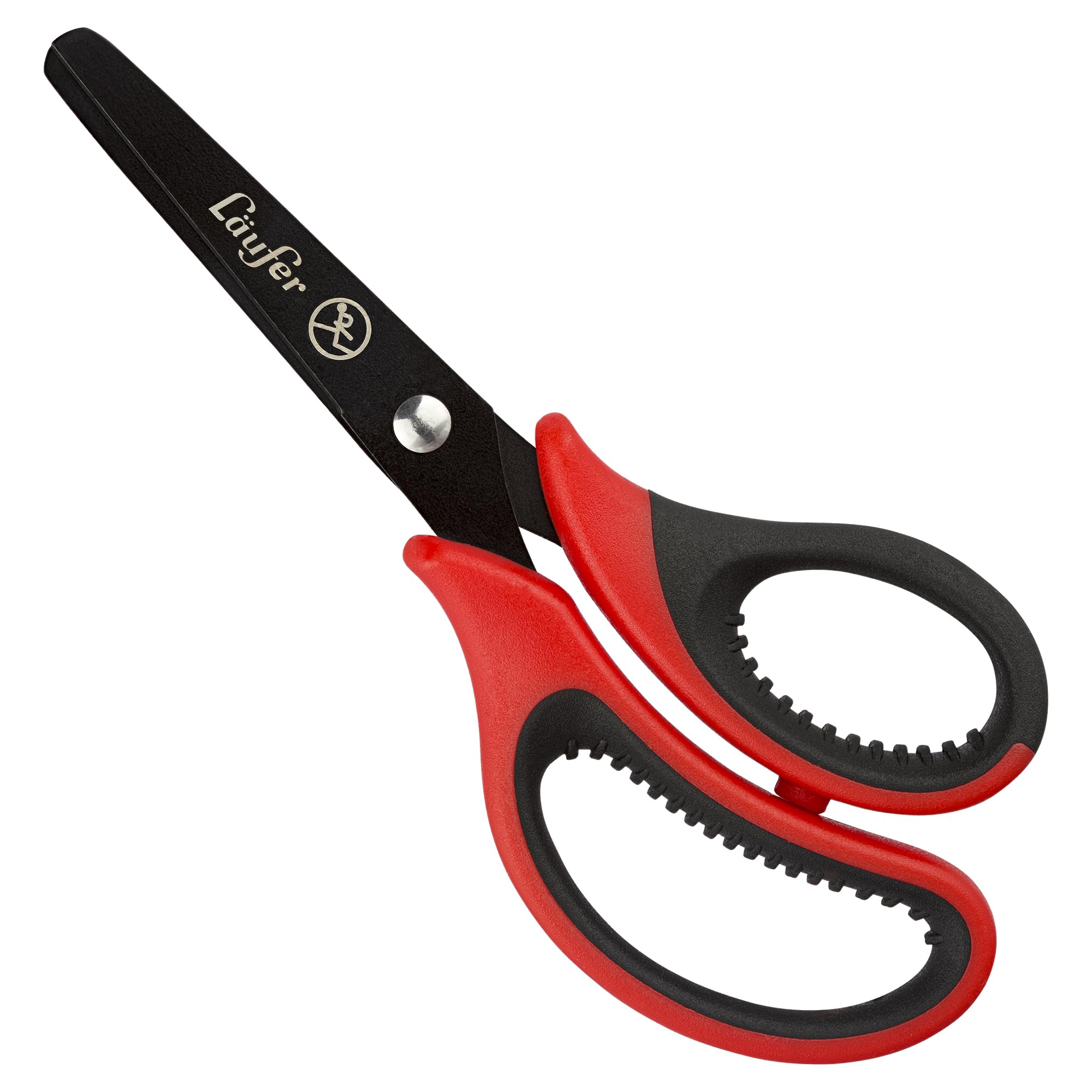 Läufer 87321 Ergonomic Craft Scissors for Left-Handed Users, Round, Red/Black, School Scissors from 1st Class - Image 3