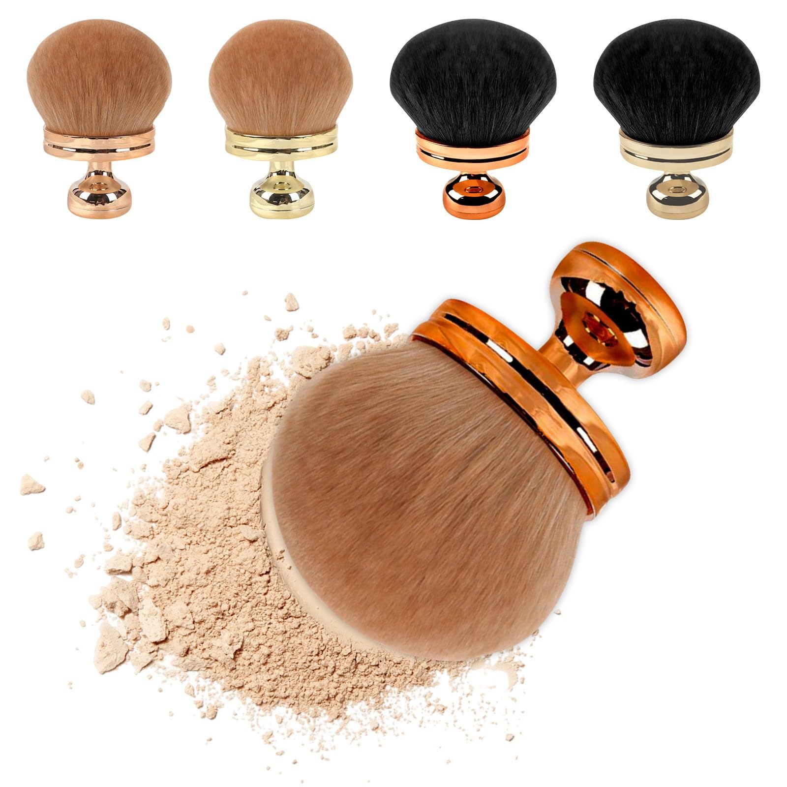 Supreme Kremowy pędzel do makijażu ciała do opalania twarzy, nóg, różu, bronzer, pędzel Kabuki, sztuczny aplikator, pędzel do podkładu, dziewczęcy pędzel do włosów 2025 (04 D, jeden rozmiar)