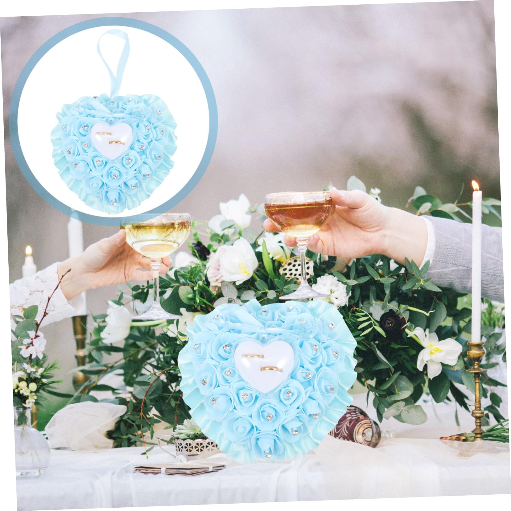 PRETYZOOM 4 Stück Ring Box Hochzeitszubehör Party Ringetui Ringkissenbezug Hochzeitszubehör Rose Hochzeit Herz Ringkissen Herzform Für Hochzeit