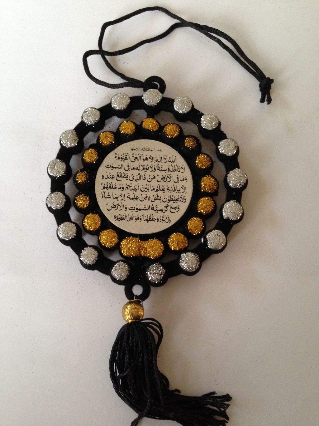 Beautiful car hanging two sides with Ayatul Kursi and Dua Travel