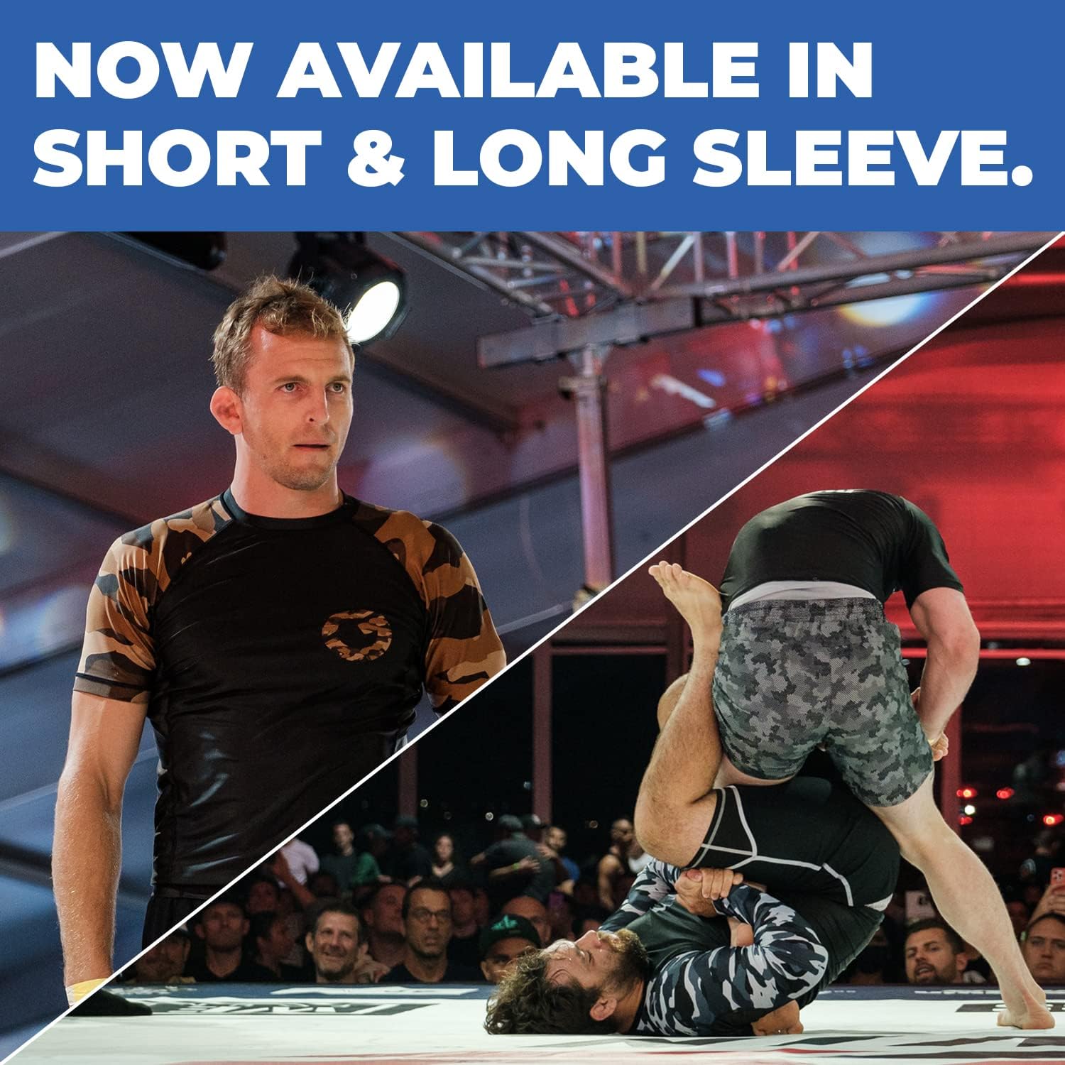 Gold BJJ Jiu Jitsu Rashguard - Camo Rash Guard Compression Shirt for No-Gi, Gi, & MMA