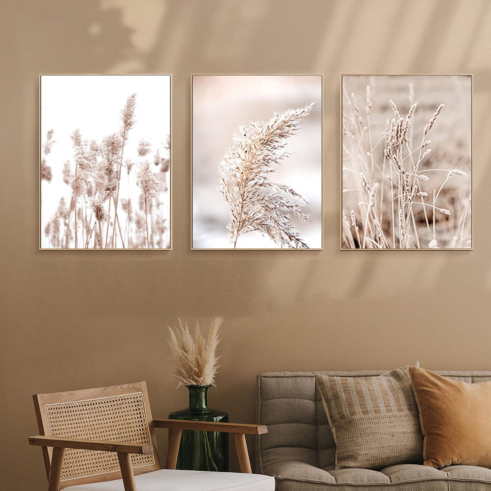 Premium Poster Set – 3er Set DIN A3, Boho Abstrakt, Wandbilder Ohne Rahmen, 170 G/m² Papier