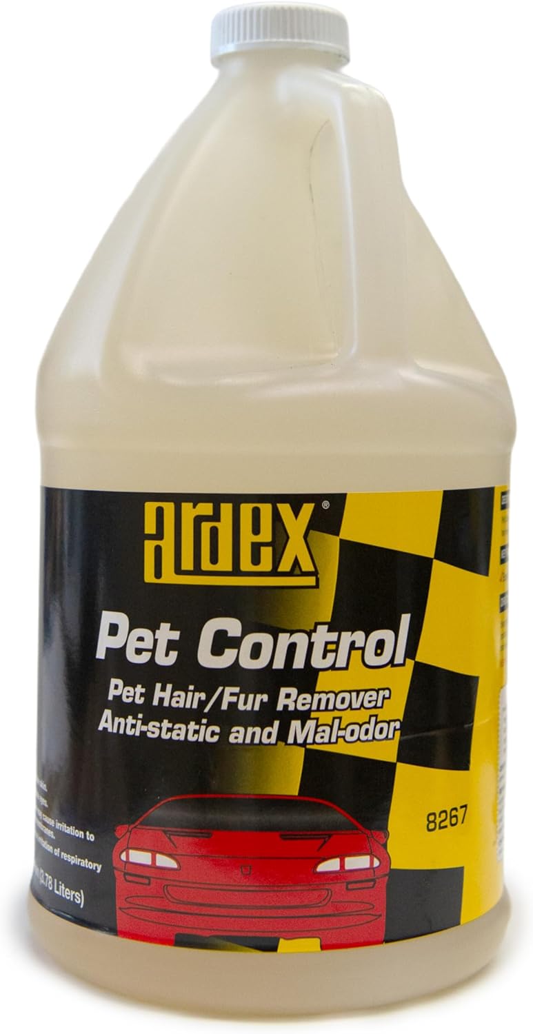 Ardex Pet Control 8267 Automotive Interior Cleaner, Anti-Static, Pet Hair and Fur Removal, Odor Control, 1 Gallon | Made in USA