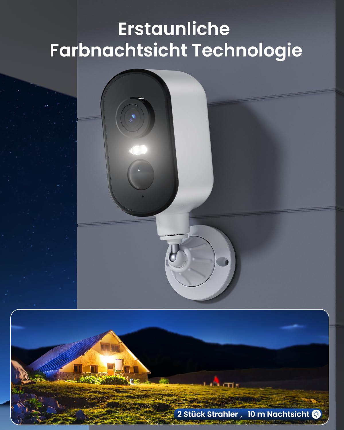 CZEview Kamera monitoringowa 2K 3 MP zewnętrzna bateria, z magnetyczną podstawą, 300° pozioma kamera Wi-Fi, bezprzewodowa kamera monitorująca wewnątrz z kolorowym widokiem w nocy, wykrywanie ruchu