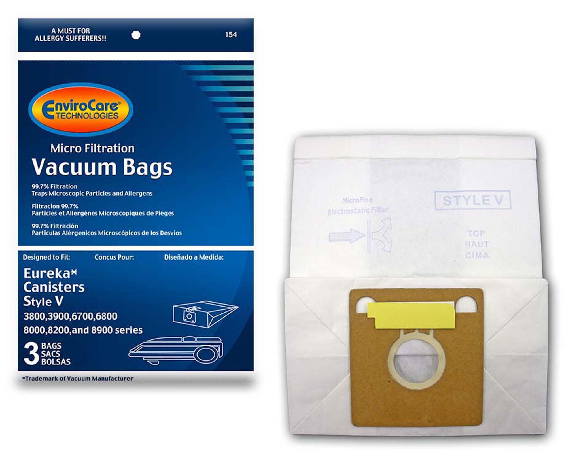 EUREKA Style V Vacuum Cleaner Replacement Bag (3 Pack)