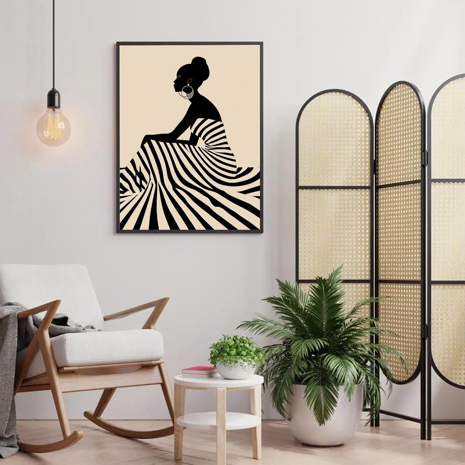 Black Women Female Wall Art Black People Pictures Black Women Canvas Posters Abstract Modern Prints Painting Vintage Female Portrait Poster Home Decor for Bedroom Living Room 16 x 20Inch Unframed
