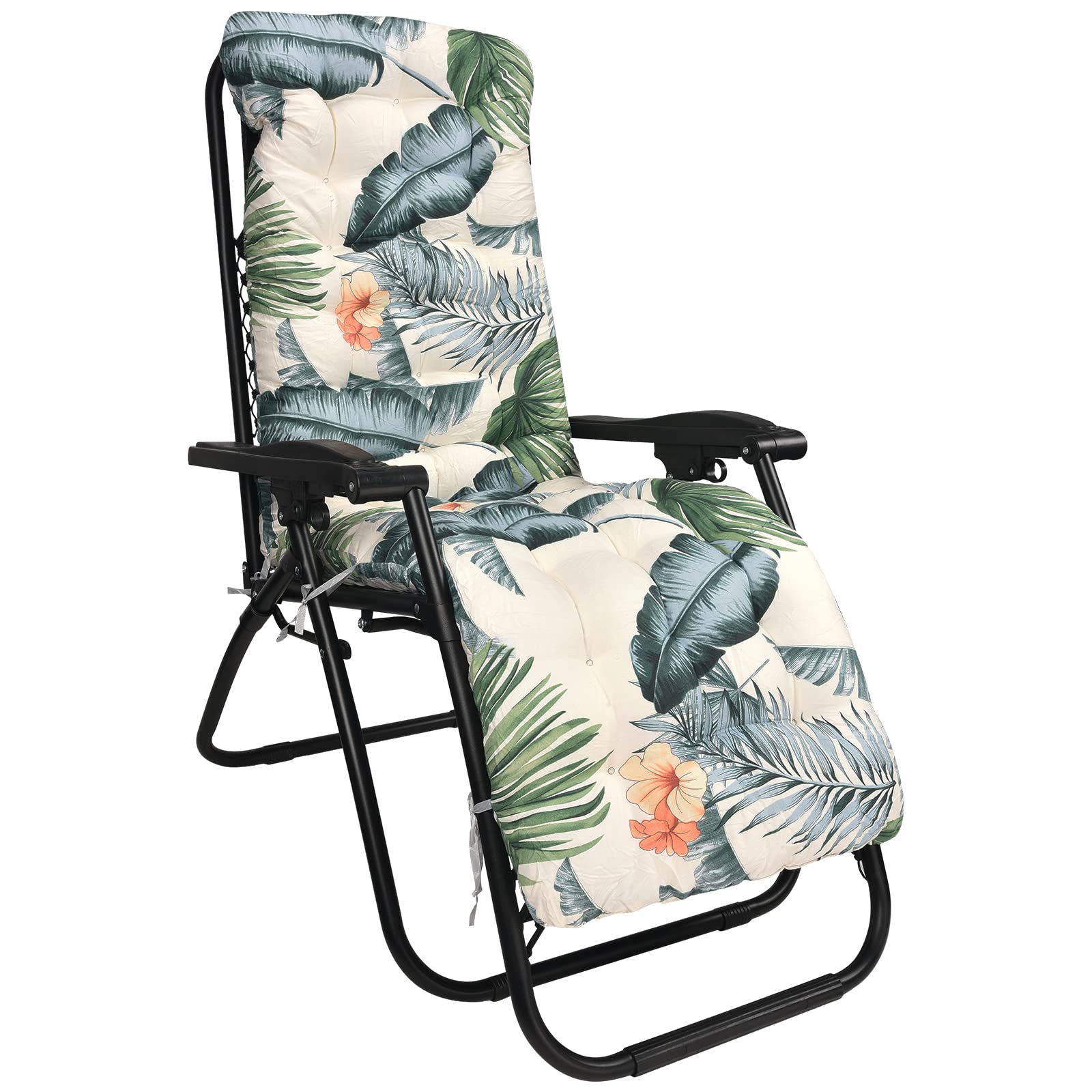 Sun Lounger Cushions Only,Garden Sunlounger Replacement Cushion for Outdoor Furniture with Anti-Slip Ties Top Cover,Sunbed Rocking Recliner Chair Cushion Seat Pads for Beach Porch Patio 170*53*8cm