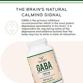 GABA Supplement (300 Capsules, 1,000mg per Serving) Promotes Calm, Relaxation, and Supports Sleep (Vegan Safe, Gluten Free, Non-GMO)(Gamma Aminobutyric Acid) by Double Wood