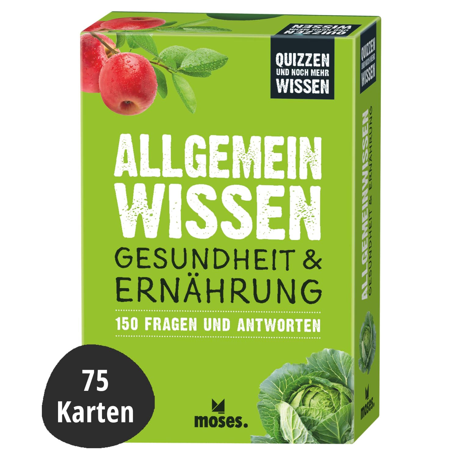 moses. Allgemeinwissen Gesundheit & Ernährung – 150 Fragen und Antworten, Quiz-Kartenset, Wissensquiz aus der Reihe Quizzen und noch mehr Wissen
