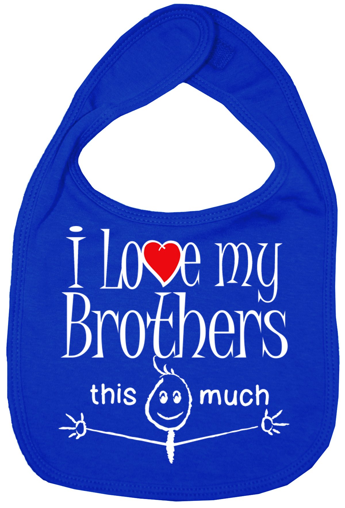 Image is Everything IiE, I Love My Brothers This Much, Sibling Baby Unisex Soft Cotton Feeding Bib, Royal Blue