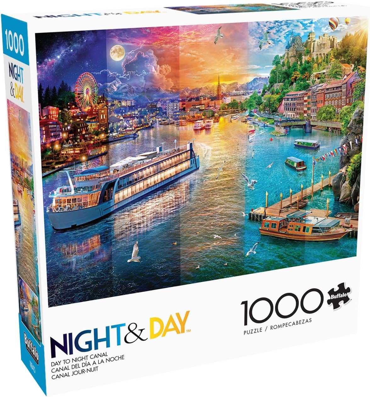 Buffalo Games - Day to Night Canal - 1000 Piece Jigsaw Puzzle for Adults Challenging Puzzle Perfect for Game Nights - Finished Size 26.75 x 19.75