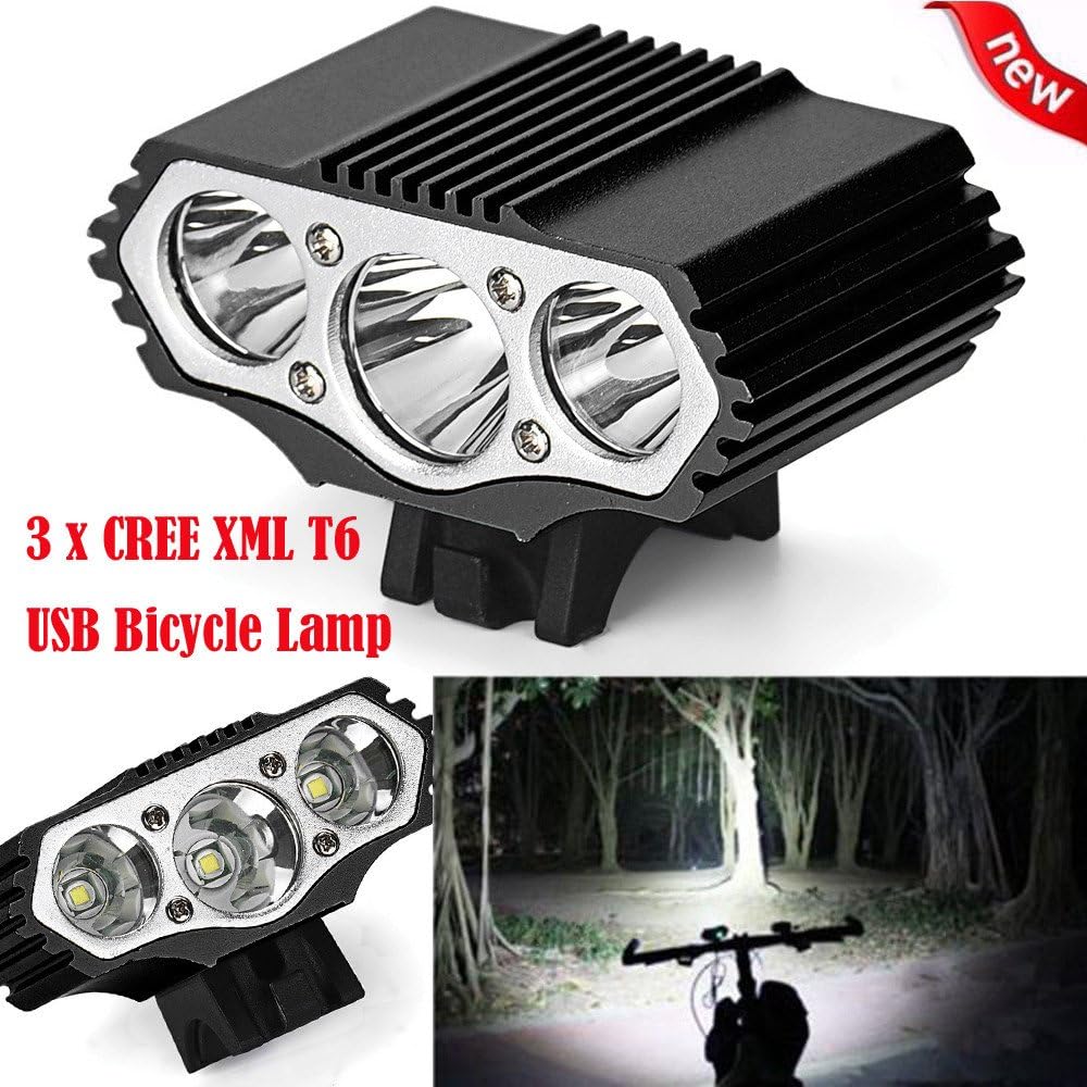 12000 Lm 3 x XML T6 LED 3 Modes Bicycle Lamp Bike Light Headlight Cycling Torch by Dressffe