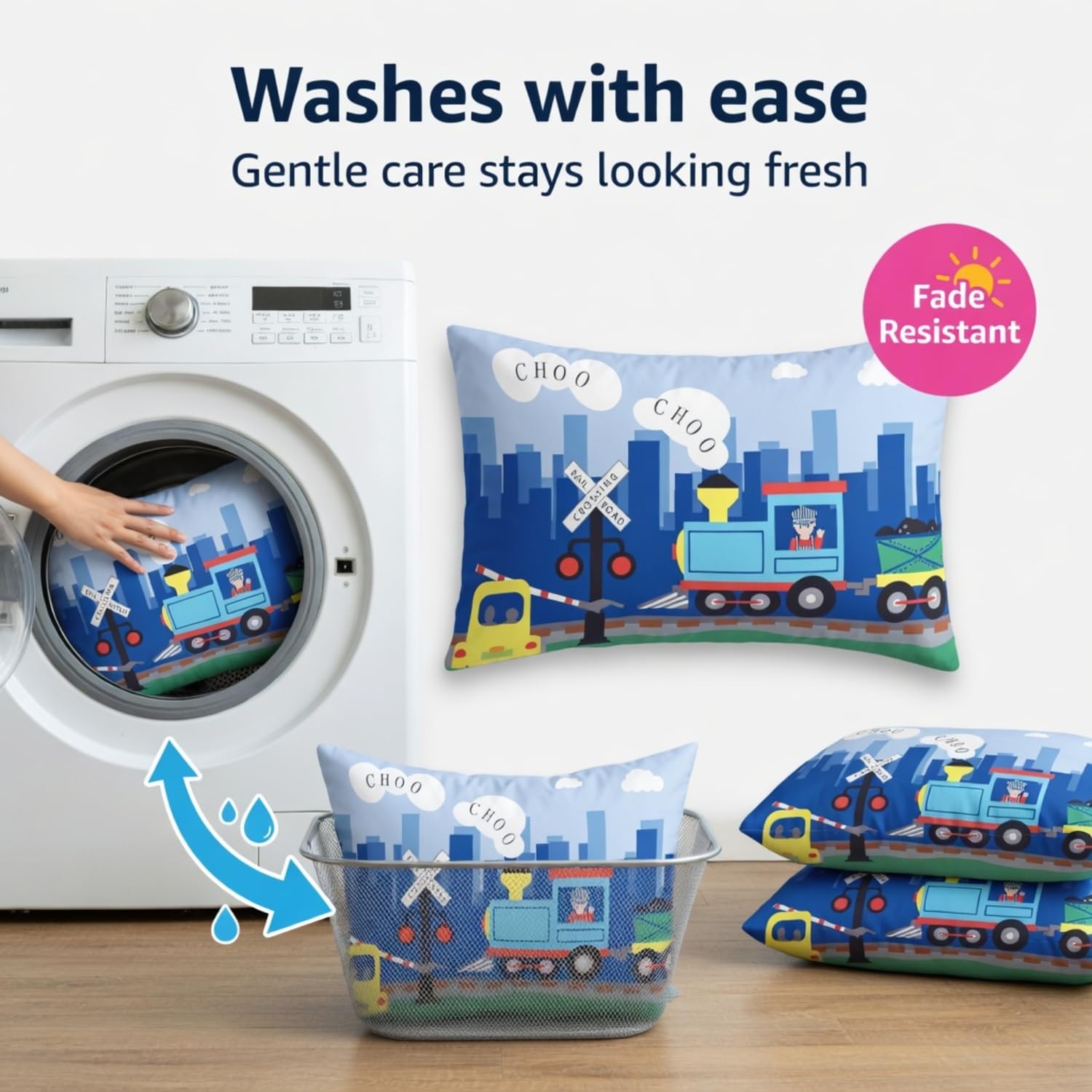Juego de sábana bajera y funda de almohada para niños, de microfibra suave, transpirable e hipoalergénica