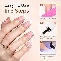 Vista 6 de MelodySusie Pegamento de uñas de gel 9 en 1 sin TPO para puntas de uñas postizas, requiere luz UV de larga duración, como capa base, construcción
