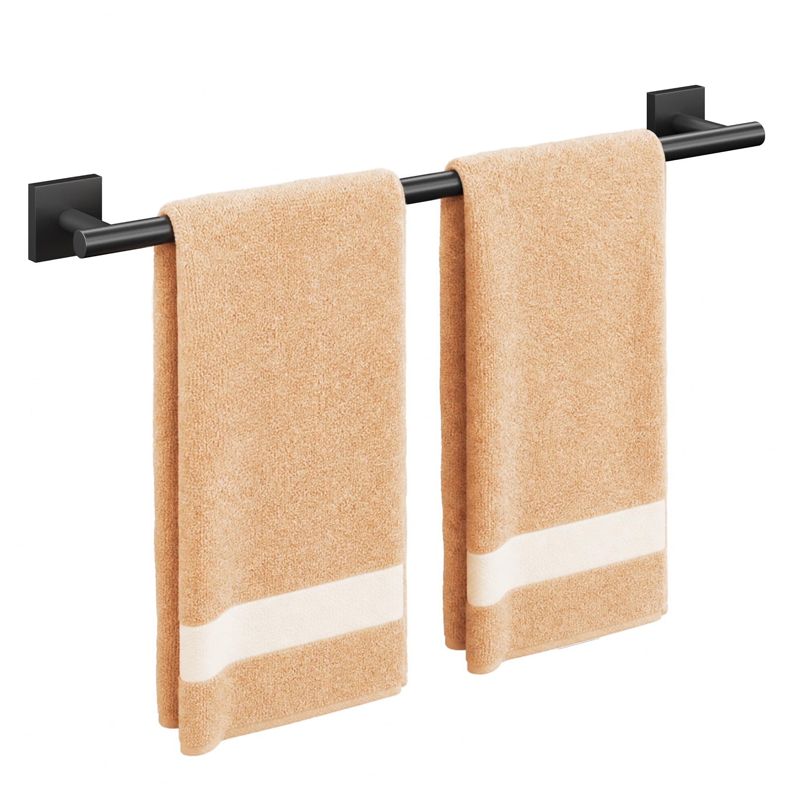 USHOWER Matte Black Towel Bar, 24 Inch Towel Racks for Bathroom