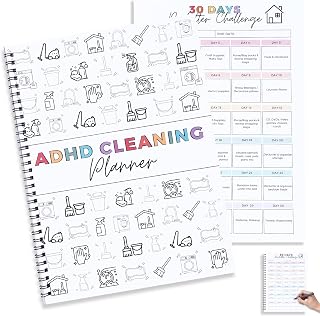 ADHD Cleaning Planner for Adults – Undated Daily, Weekly & Monthly Cleaning Schedule & Checklist – Household Chores Organizer Notebook for Home Management, Routine Tracking Family Cleaning Tasks