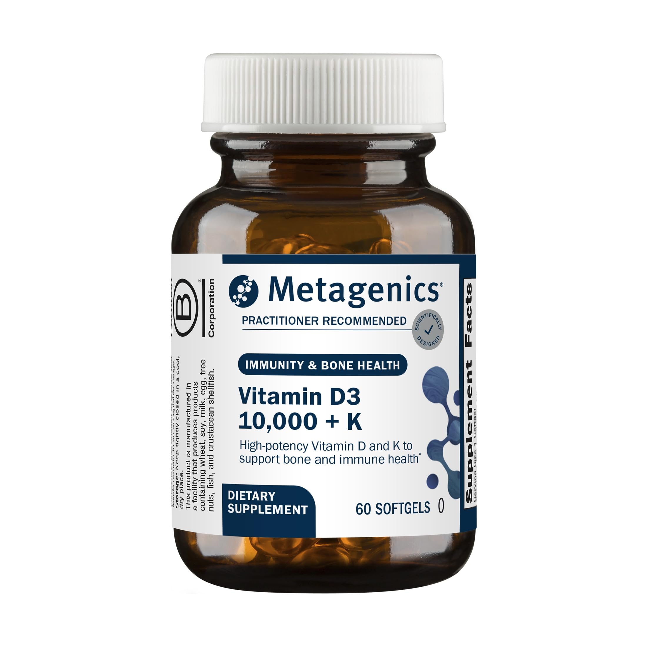 Metagenics Vitamin D3 and Vitamin K2 10,000 IU with MK-7, 60 Softgels