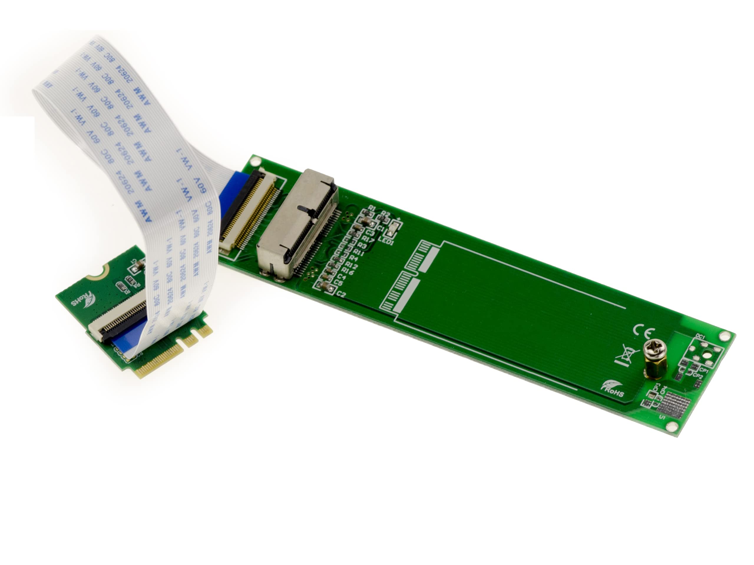 KALEA-INFORMATIQUE Adattatore per montare un SSD Mac a 28 pin 12+16 pin su una porta M2 E A Key. Compatibile con gli SSD AHCI e NVMe prodotti dal 2013.