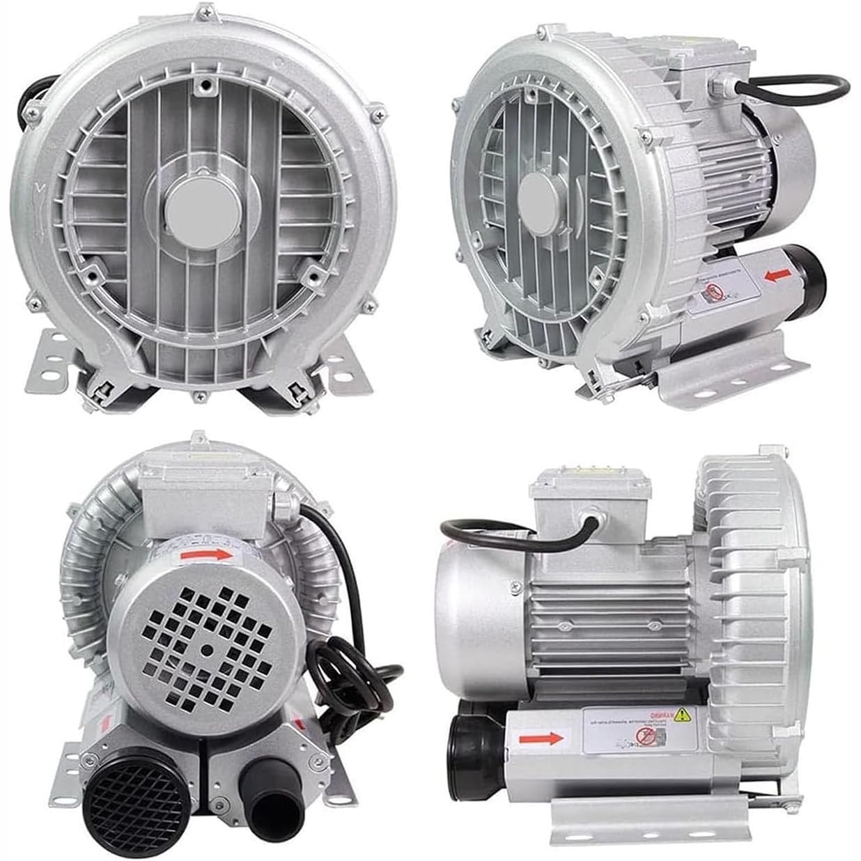 Generico Wentylator przemysłowy wysokiego ciśnienia, 1100 W dmuchawa regeneracyjna z pierścieniem wirowym do akwakultury, jednofazowego dmuchania i zasysania powietrza, wydajność 1,48 KM