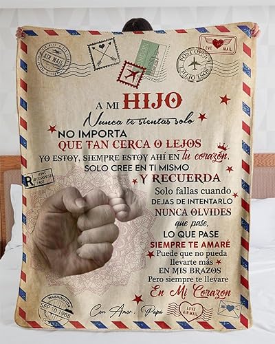 Miniatura 1 de Manta personalizada con texto en inglés To My Daughter  Manta POR AVION CARTA A MI HIJO CON AMOR PAPA  Regalos para hija de papá  Navidad,