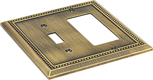 Vista 193 de Henne Bery Sunken Pearls - placa decorativa de pared para interruptor (Palanca simple, 2 unidades, níquel satinado)