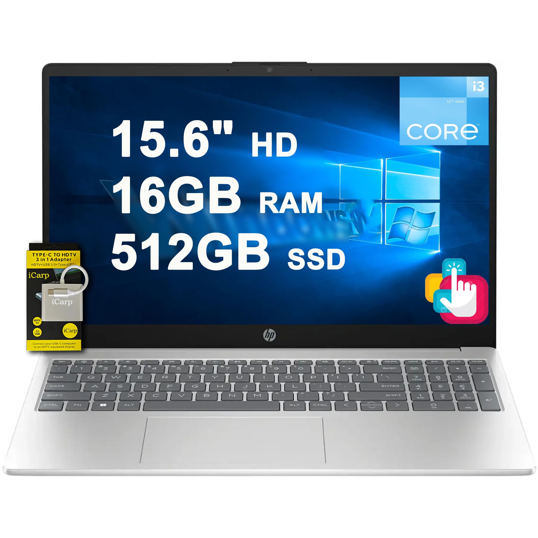 Business Laptop 15.6" HD BrightView Touchscreen Intel 6-core i3-1215U (Beats i7-1165G7) 1…