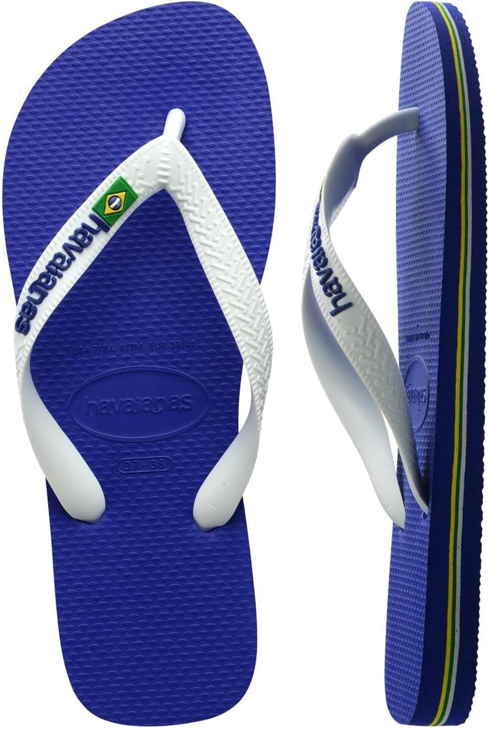 Havaianas Kid's Brazil Logo Flip Flop Sandal, Marine Blue, 2 M US Little Kid