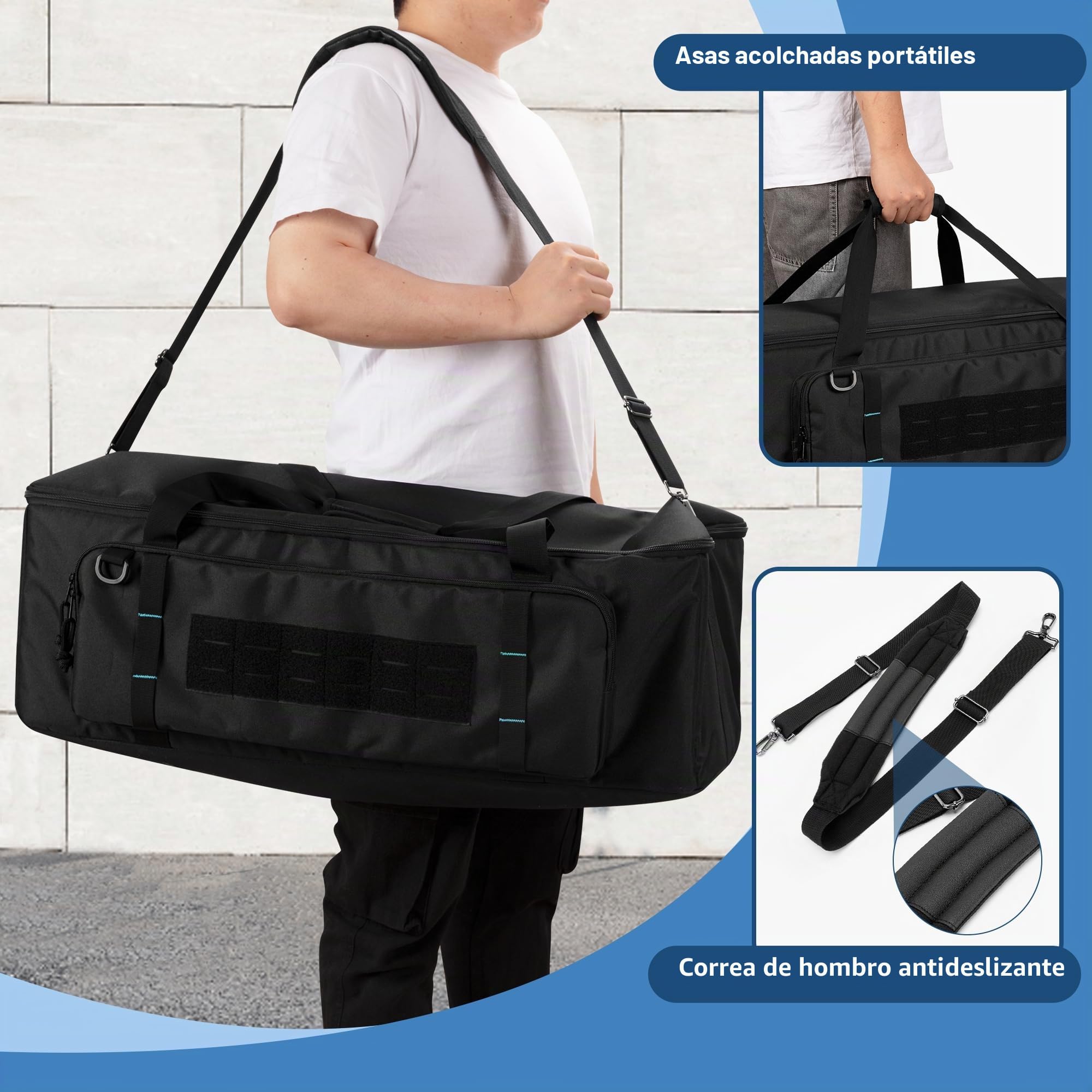 samdew Bolsa para Trípode de Fotografía de 30 Pulgadas (Solo la Bolsa) | Organizador Grande con Hebillas Seguras y Bolsillo para Objetivos; Apto para Soportes de Iluminación y Monopiés