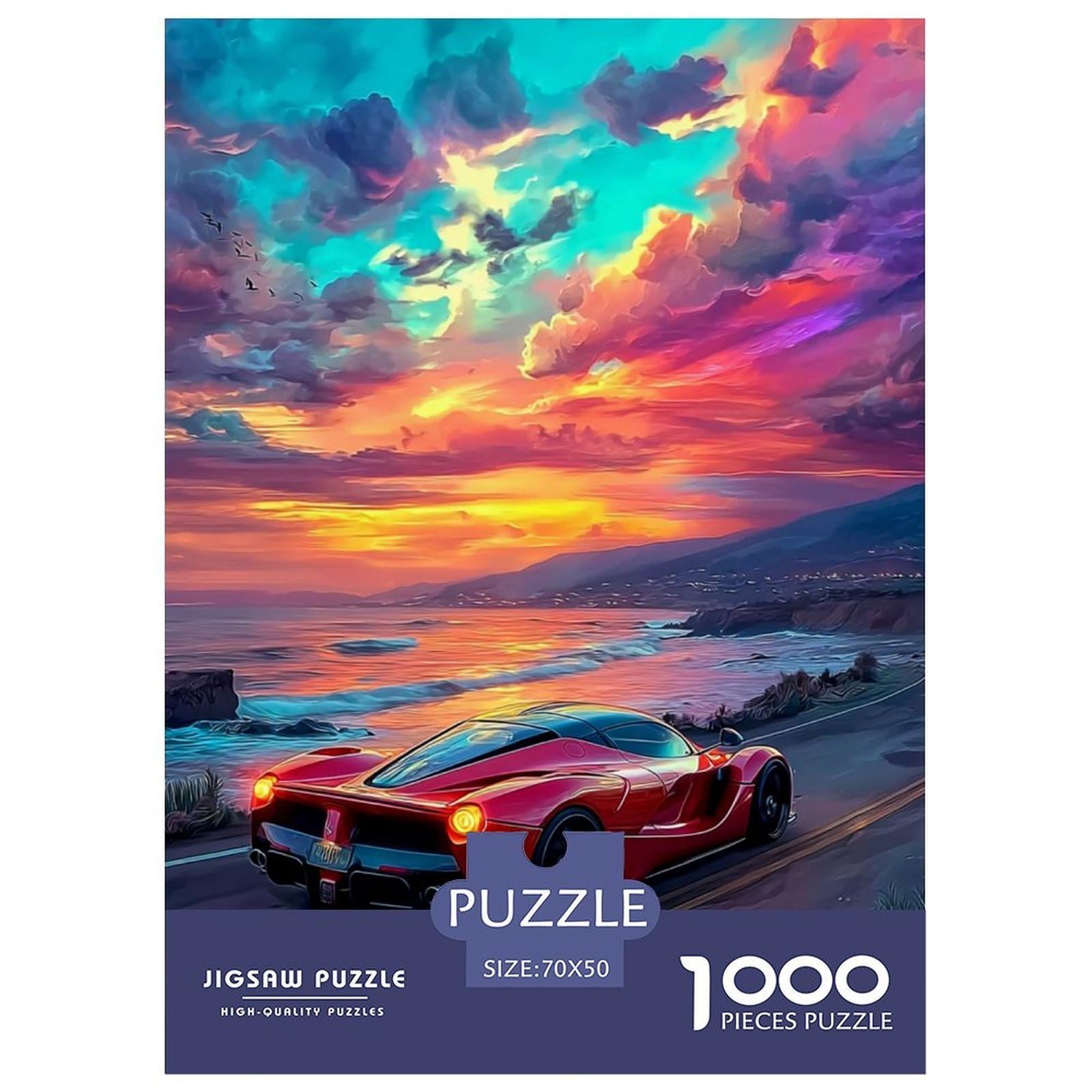 Racing Car Jigsaw Puzzles Adult And Children ﻿ EduCational Games Home Decoration Rainy Days Fun Activities Birthday Jumbo for Boys And Girls 70x50cm/1000pcs