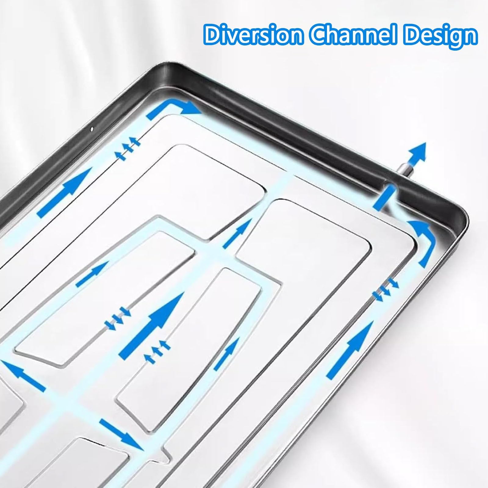 Bac Condensat Clim, Plateau D'évacuation D'eau Avec Support de Fixation, Bac de Vidange pour Climatiseur Portable – Compatible Avec la Plupart des Modèles(Galvanized sheet,84x38cm/33x15in)