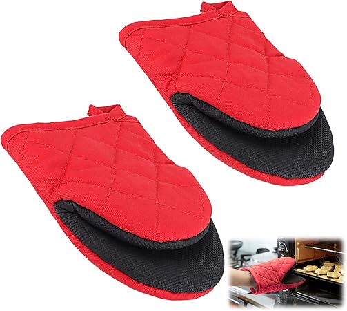 Amazon 億騰 耐熱ミトン 耐熱鍋つかみ キッチン手袋 2個セット 耐熱温度350 F 180 なべつかみ 滑り止め 色落ちない 鍋つかみ おしゃれ 左右兼用 鍋敷き オーブン 電子レンジなとに適用 収納便利 母の日 プレゼント 結婚祝い レド 鍋つかみ ミトン オンライン通販