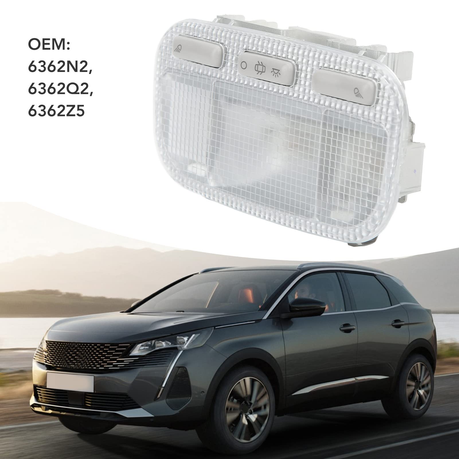 Plafoniera Interna Plug And Play ABS Shell Front Dome Lampada Lettura Resistente agli Urti Alta luminosità per Automobile
