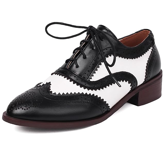 Brogue Oxford Braid Women Classic Pointed Toe Derby