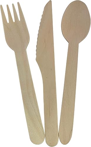 Miniatura 7 de KingSeal 4,000 cuchillos de madera desechables certificados FSC, biodegradables y respetuosos con la tierra, 6 pulgadas de largo, paquete comercial