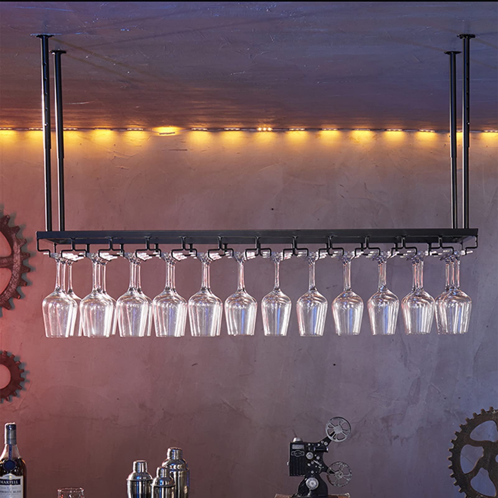Étagère de rangement moderne en métal pour verres à champagne et vin