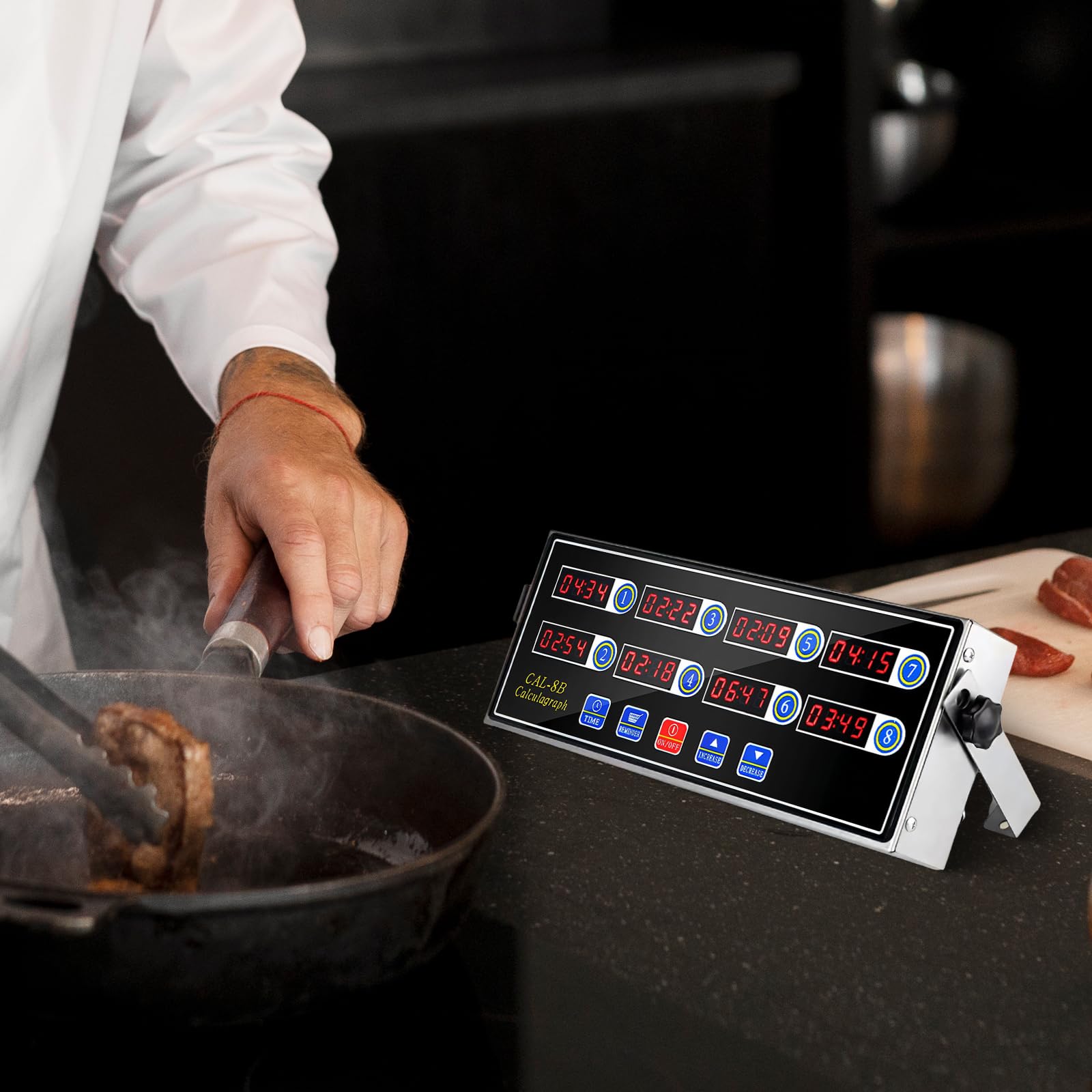 Minuterie de Cuisine Commerciale à 8 Canaux LED pour Hôtel, Restaurant, Horloge de Cuisson et Système de Rappel