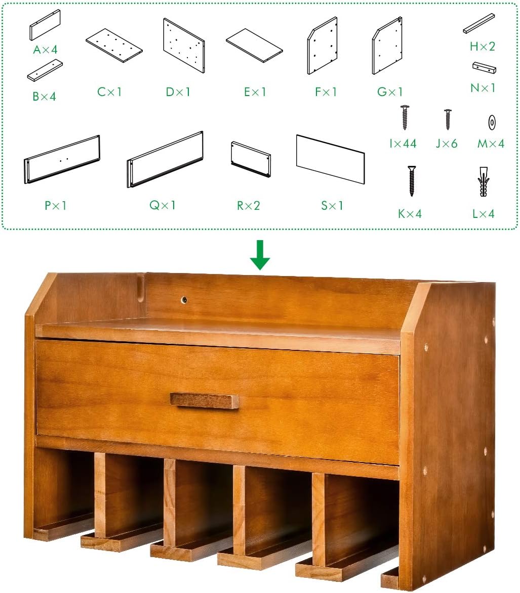 Gеt Dіѕсоunt 70% Prісе Power Tool Organizer Storage Wall Mount Drill Charging Station, Drill Holder Garage Tool Cabinet Storage with Drawer for Workshop Workbench- Wooden Brown, Easy Assembly
