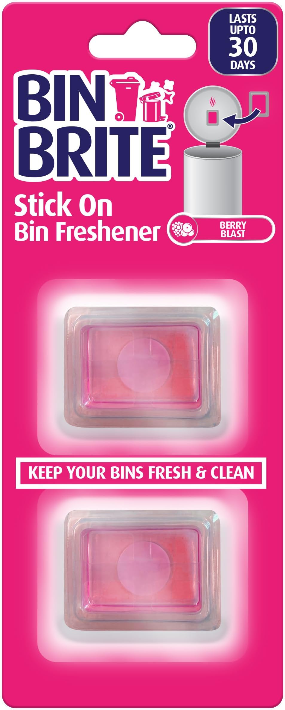 Stick on Bin Freshener Berry Blast 2 x 5g