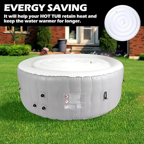 Mspa 165 cm Inflatable Cover Whirlpool Thermal Cover Round Thermal Cover for Hot Tubs Outdoor Winterproof 6 People - 5
