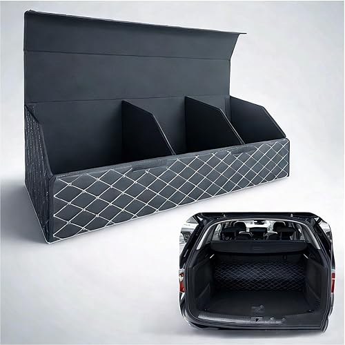 Car Trunk Organizer For Maserati Grecale Folgore -Custom Fit,Leather Large Capacity Trunk Organizer,4-Layer Cover,Diamond Quilted Pattern All-Season Use For Maserati Grecale Folgore 2025